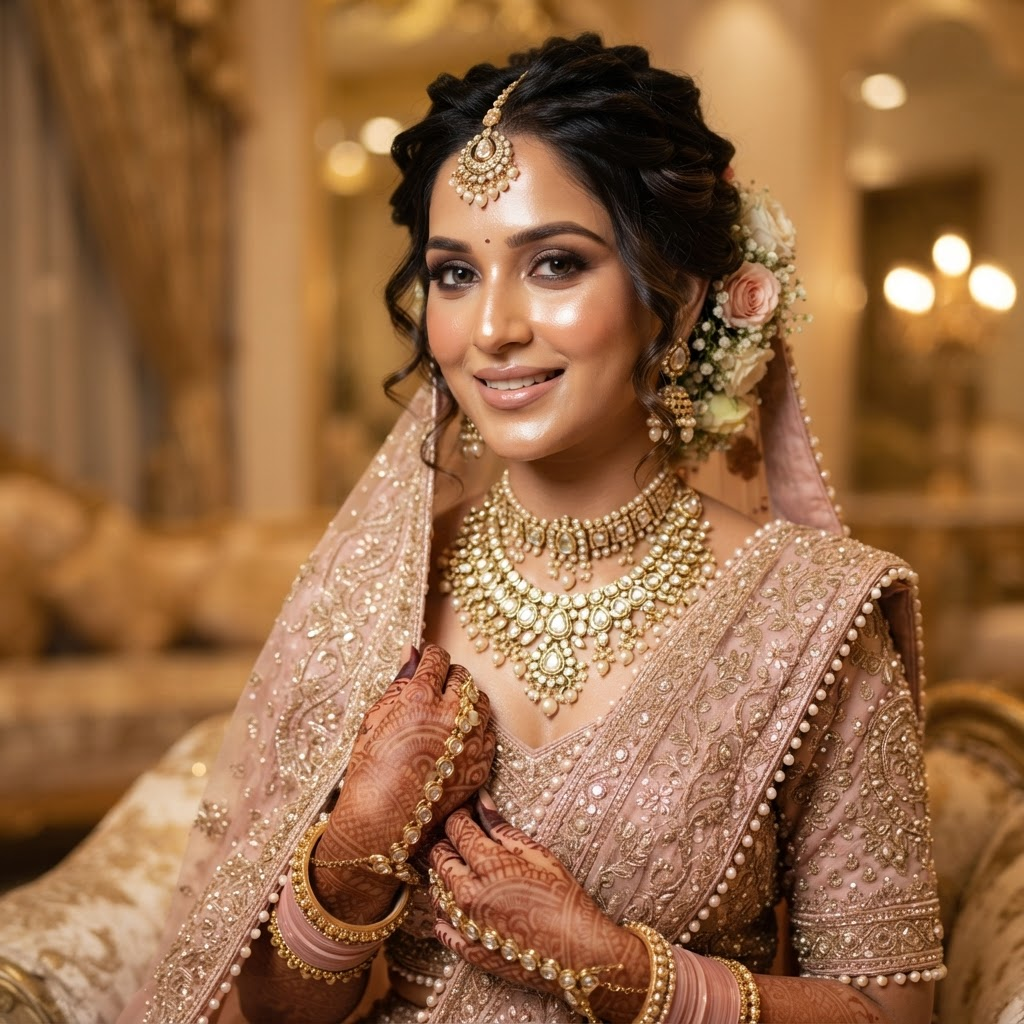 Elegant bridal makeup look